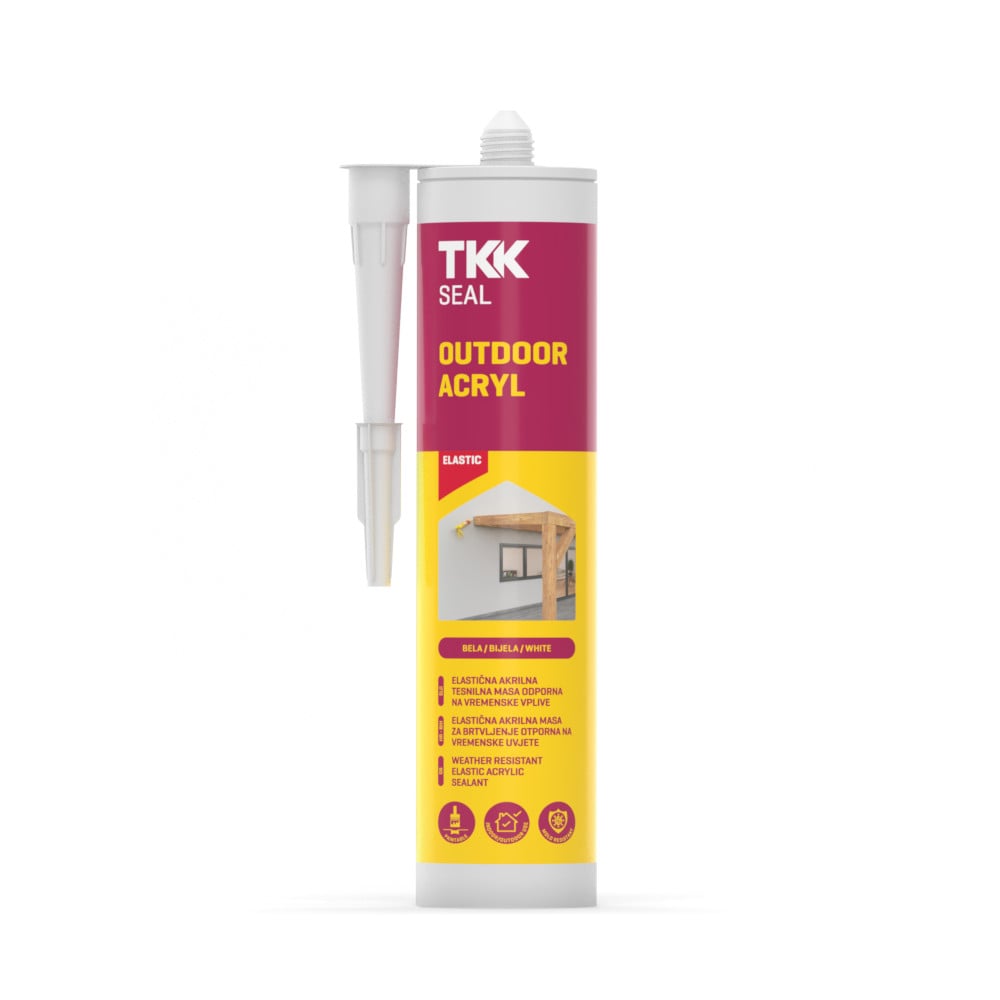 TKK SEAL ACRYL OUTDOOR 300 ml – Belo Akrilno Tesnilo za Zunanjo in Notranjo Uporabo TKK SEAL ACRYL OUTDOOR 300 ml – Belo Akrilno Tesnilo za Zunanjo in Notranjo Uporabo