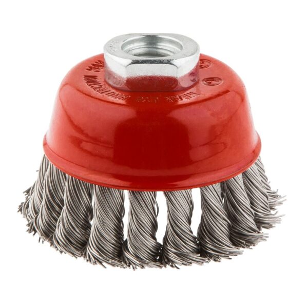 Inox čelna žična krtača 80 mm x M14