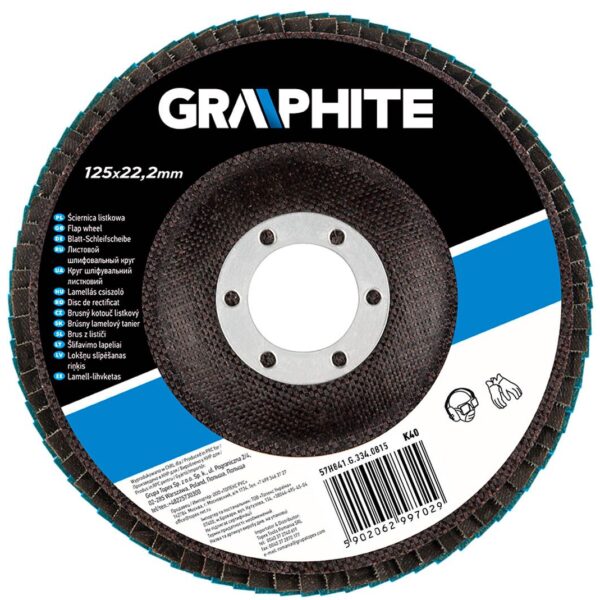 Lamelski brusni disk 125 x 22.2 mm, K40, cirkonij