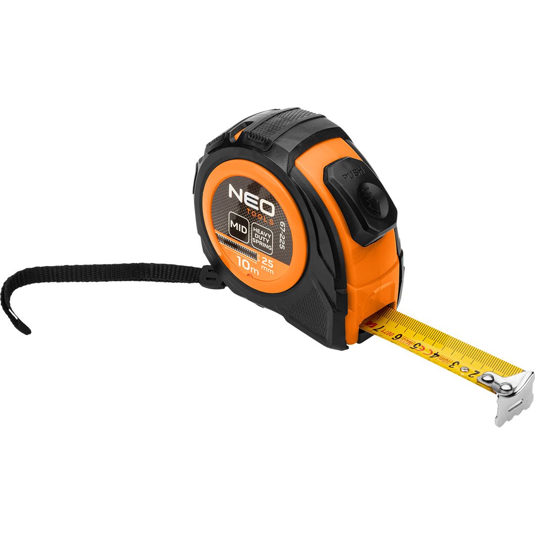 Zložljivi jekleni meter 10 m x 25 mm z auto blokado Zložljivi jekleni meter 10 m x 25 mm z auto blokado