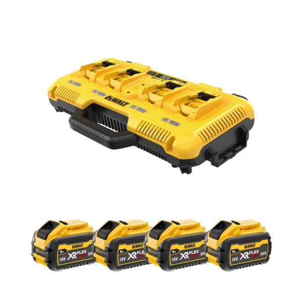 DeWalt DCB104X4-QW štirikratni hitri polnilnik z 4x 9Ah FLEXVOLT baterijami