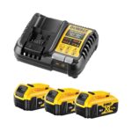 DeWalt DCB1104P3-QW set: Polnilnik DCB1104 in 3x 18V 5Ah Li-Ion akumulatorji DCB184