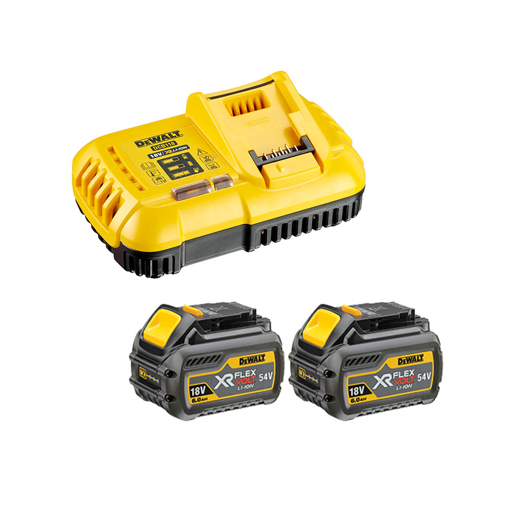 DeWalt DCB118T2 18V/54V Hitro polnilec in 2x 6,0 Ah bateriji DeWalt DCB118T2 18V/54V Hitro polnilec in 2x 6,0 Ah bateriji