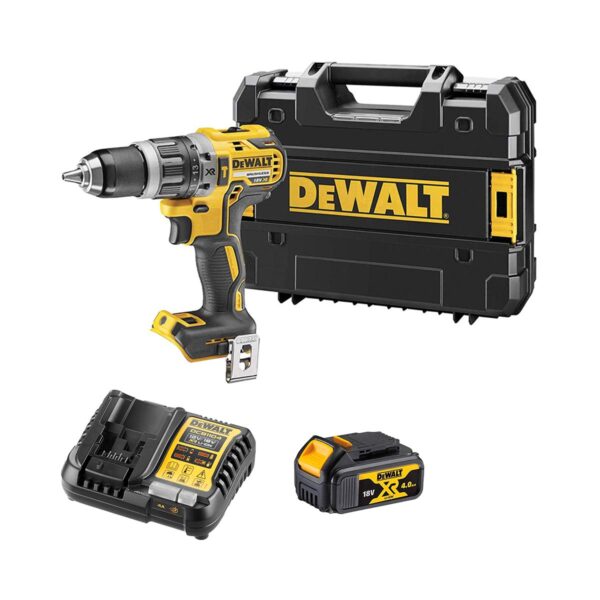 DeWalt DCD796M1-QW 18V XR Bürstenloser Akku-Schlagbohrschrauber mit 1x 4.0Ah Batterie, Ladegerät und TSTAK Koffer