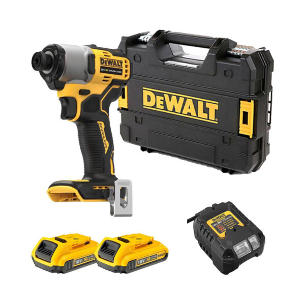 DeWalt DCF840D2T-QW 18V 1/4″ Akku-Schlagschrauber mit 2x 2Ah Akkus, Ladegerät und Koffer