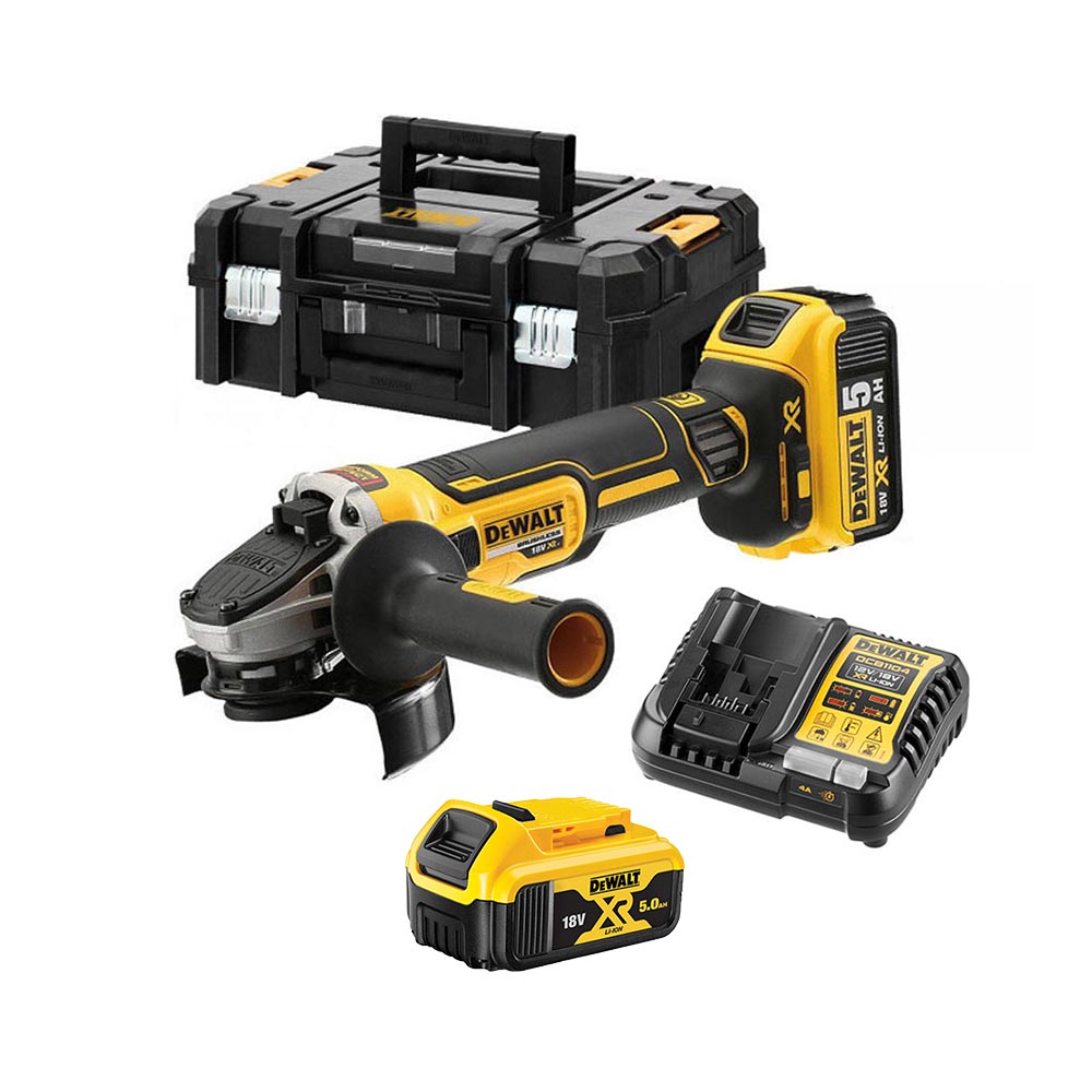 DeWalt DCG405P2 18V Akumulatorski Kotni Brusilnik 125mm DeWalt DCG405P2 18V Akumulatorski Kotni Brusilnik 125mm