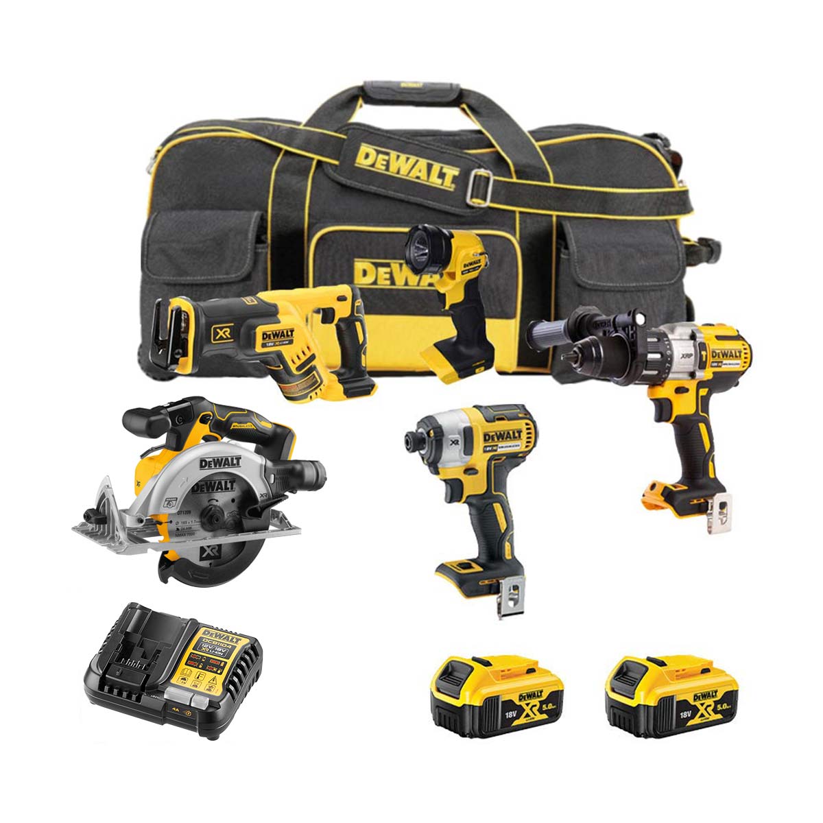 DeWalt DSET6 18V Set Orodij z 2x 5Ah Baterijami DeWalt DSET6 18V Set Orodij z 2x 5Ah Baterijami