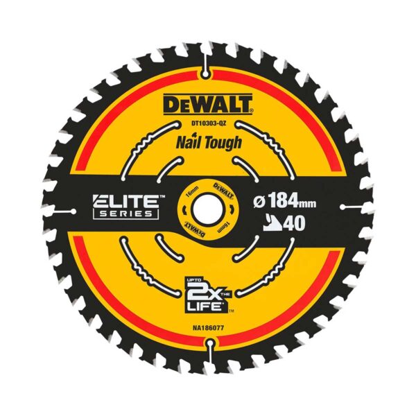 Dewalt DT10303 Kreissägeblatt ELITE 184 x 16 mm/ 40 WZ