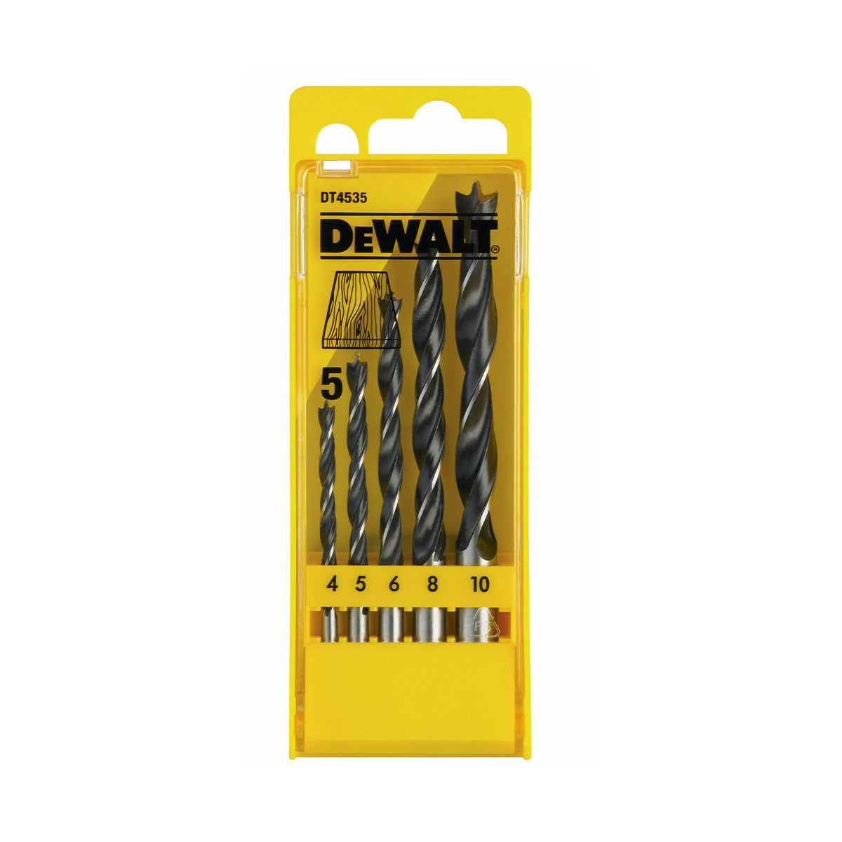 DeWalt DT4535-QZ Holzspiralbohrer-Set 5-tlg. DeWalt DT4535-QZ Holzspiralbohrer-Set 5-tlg.
