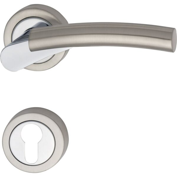 Ključavnice za vrata MIND z rozeto, PZ, MARCHESI - krom/mat nerjaveče jeklo