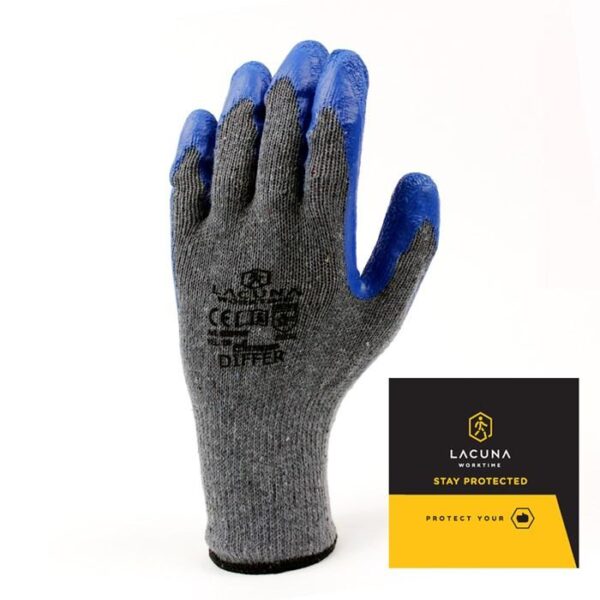 DIFFER Rokavice s prevleko iz lateksa modre vel 10