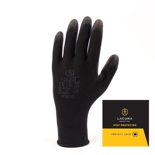PINTO Rokavice s PU prevleko črne barve