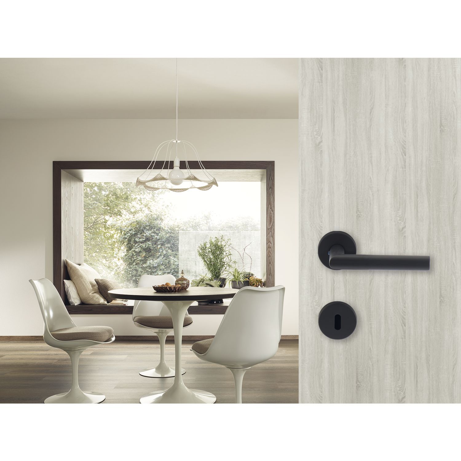 Črna kljuka za WC vrata GEHRUNG z rozeto, okrogla, MARCHESI - 2