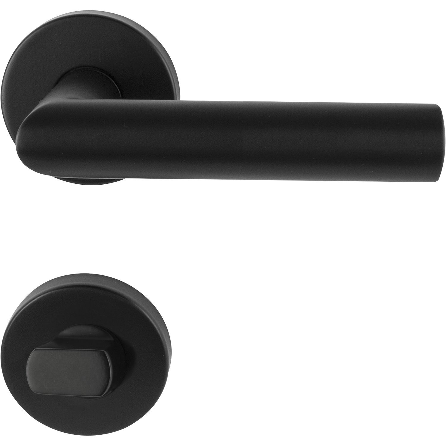 Črna kljuka za WC vrata GEHRUNG z rozeto, okrogla, MARCHESI Črna kljuka za WC vrata GEHRUNG z rozeto, okrogla, MARCHESI