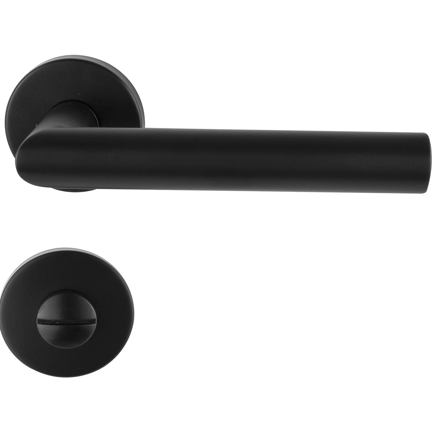 Črna kljuka za WC vrata GEHRUNG z rozeto, okrogla, MARCHESI - 1