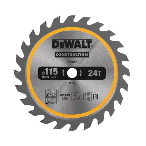 DeWalt DT20420 Krožna žaga za les 115mm 24T - Gradbeništvo