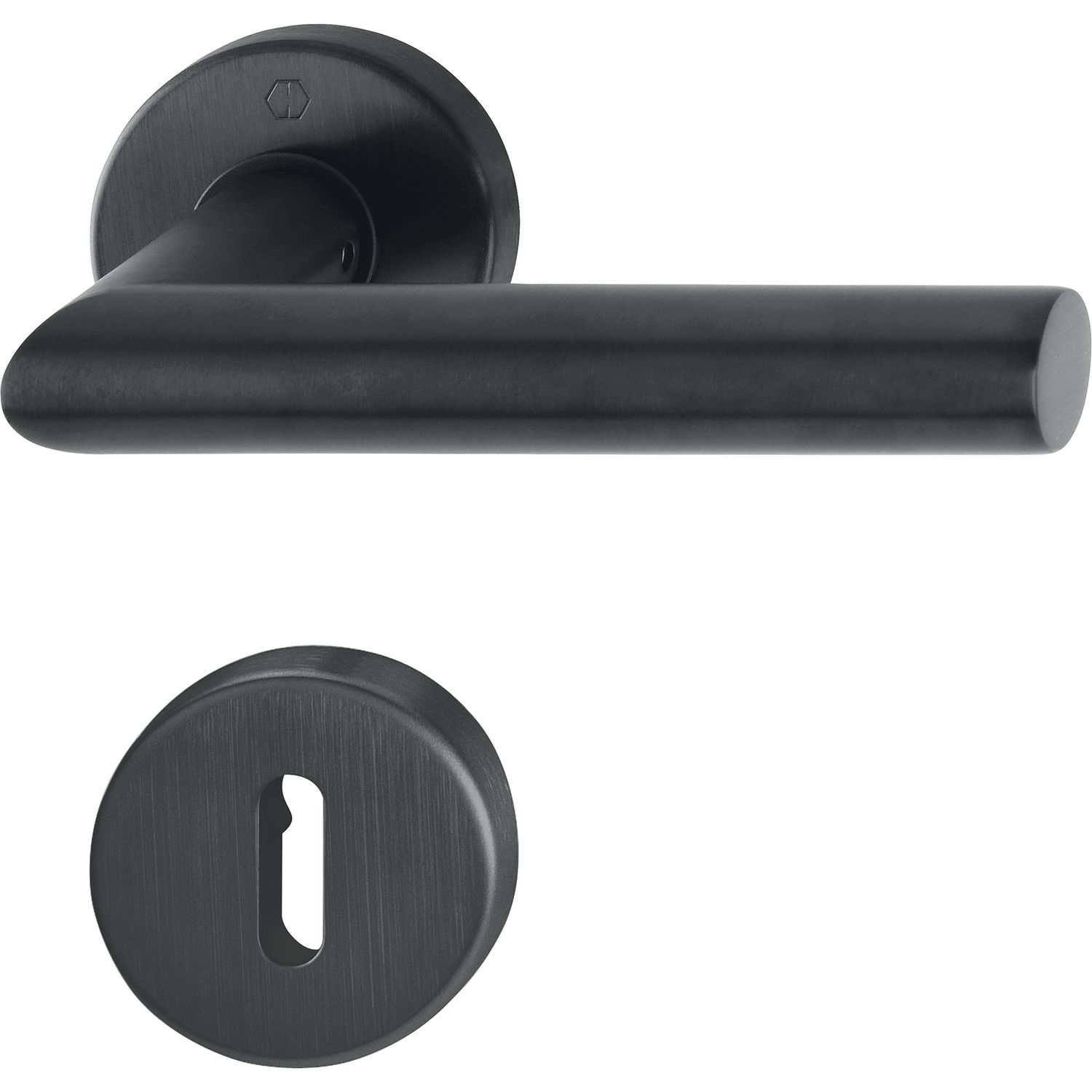 Črna kljuka za vrata HOPPE AMSTERDAM, rozeta BB, 37-42 Črna kljuka za vrata HOPPE AMSTERDAM, rozeta BB, 37-42