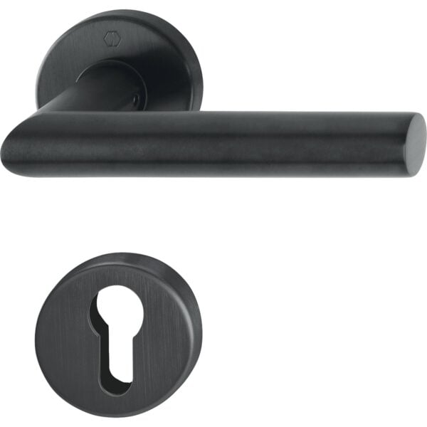 Črna rozeta kljuka za vrata HOPPE AMSTERDAM PZ (37-42mm)