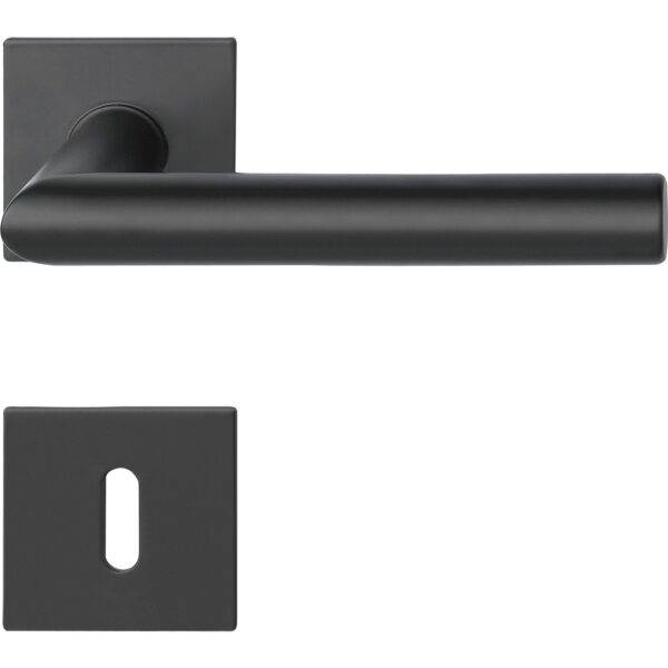 Črne kljuke za vrata NORWEGEN s plitko rozeto, BB, SOLIDO