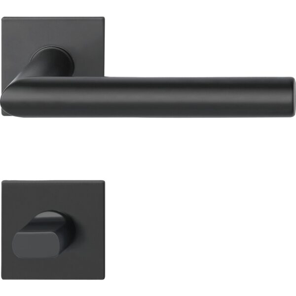 Črne WC kljuke za vrata NORWEGEN s plitko rozeto SOLIDO