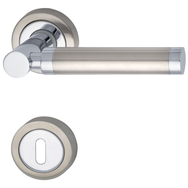 Kljuke za vrata KRONOS z rozeto, BB, MARCHESI - krom/nerjaveče jeklo