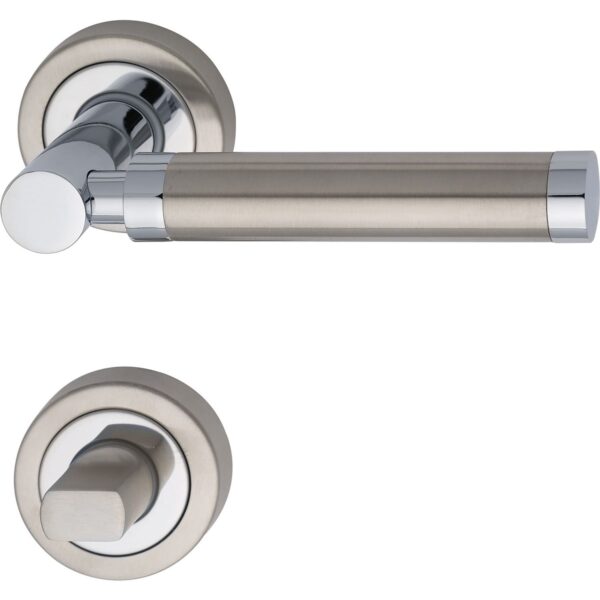 Ključavnice za vrata KRONOS z rozeto, WC, MARCHESI - krom/nerjaveče jeklo