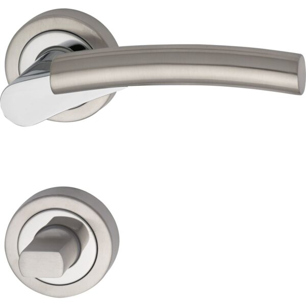 Ključavnice za vrata MIND z rozeto, WC, MARCHESI - krom/mat nerjaveče jeklo