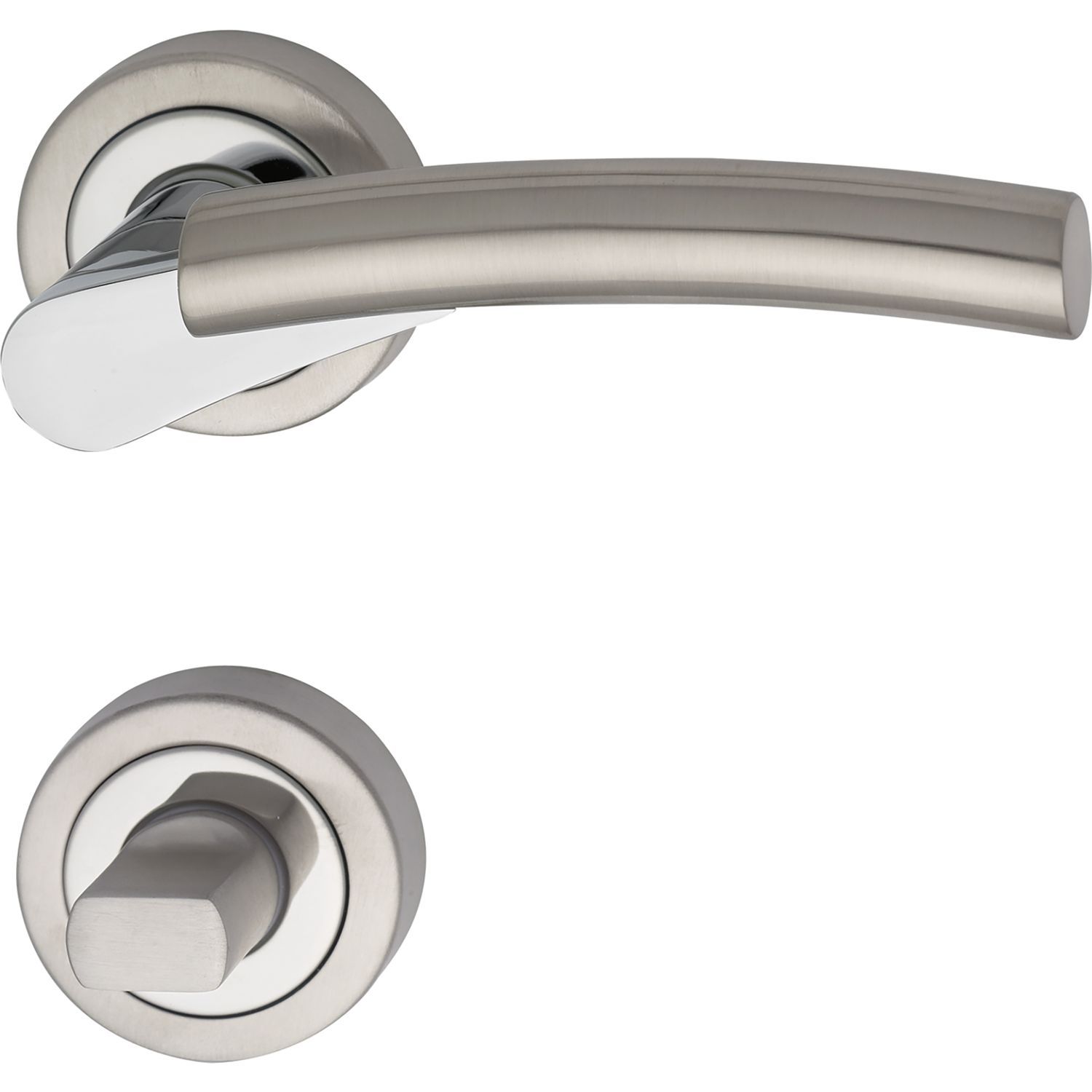 Ključavnice za vrata MIND z rozeto, WC, MARCHESI - krom/mat nerjaveče jeklo