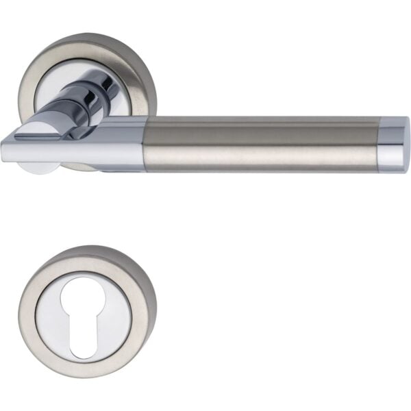 Kljuke za vrata THOR z rozeto, PZ, MARCHESI - krom/nerjaveče jeklo