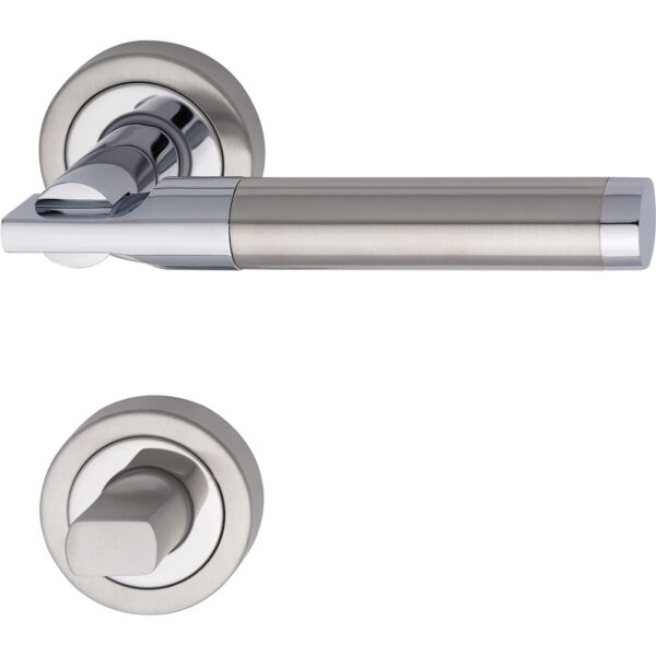 Kljuke za vrata THOR z rozeto, WC, MARCHESI - krom/nerjaveče jeklo