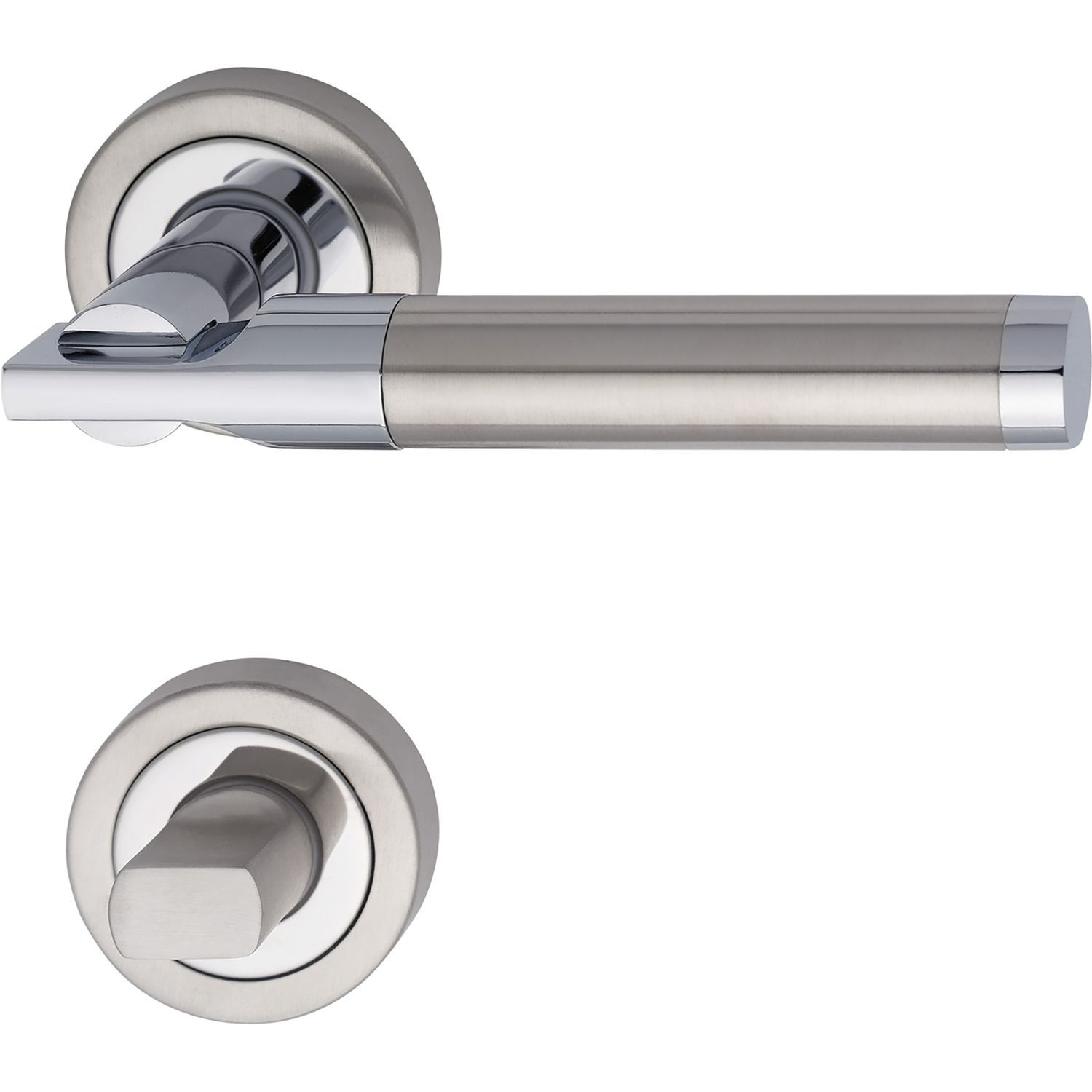 Kljuke za vrata THOR z rozeto, WC, MARCHESI - krom/nerjaveče jeklo