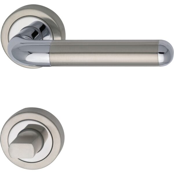 Ključavnice za vrata ZEUS z rozeto, WC, MARCHESI - krom/mat nerjaveče jeklo