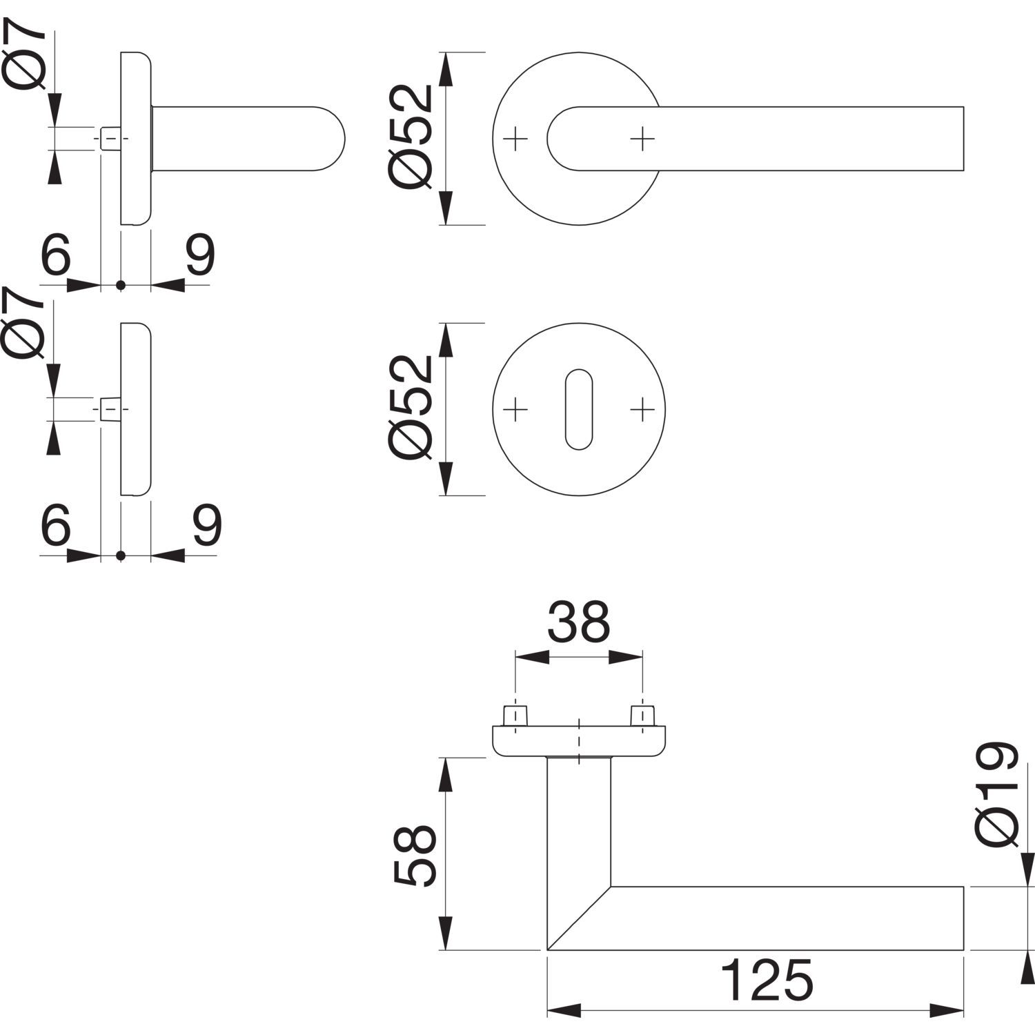 Ključavnice za vrata UTRECHT z rozeto, BB, 39-47, HOPPE - 1