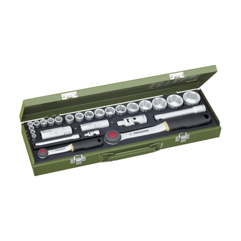 Komplet nasadnih ključev za avtomehanike 1/4“ in 1/2“ 27-delni Proxxon PX23020 Komplet nasadnih ključev za avtomehanike 1/4“ in 1/2“ 27-delni Proxxon PX23020