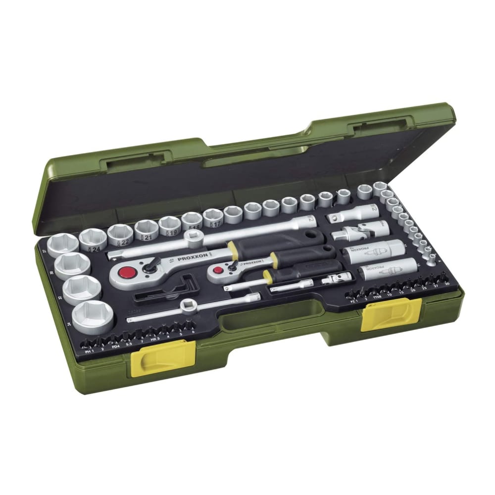 Set nasadnih ključev 1/4″ in 1/2″, 65-delni Proxxon PX23286 Set nasadnih ključev 1/4″ in 1/2″, 65-delni Proxxon PX23286