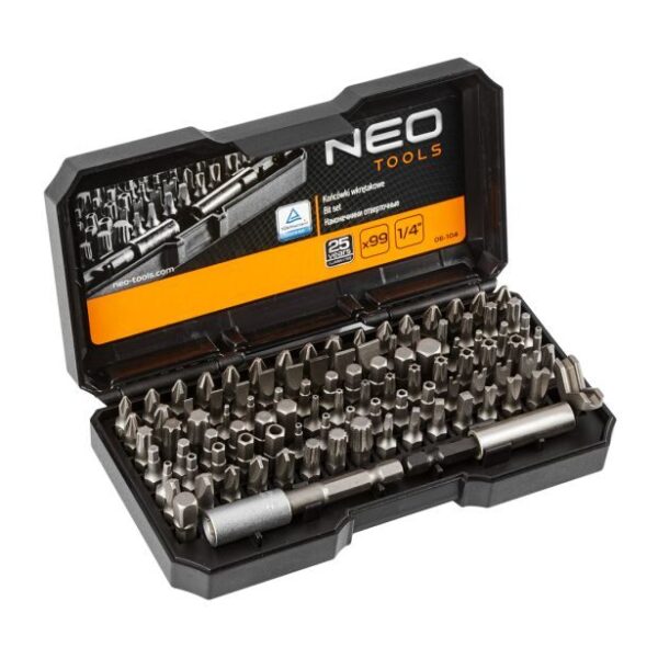 NEO TOOLS Set bitov z držalom, 99 kosov (1/4")