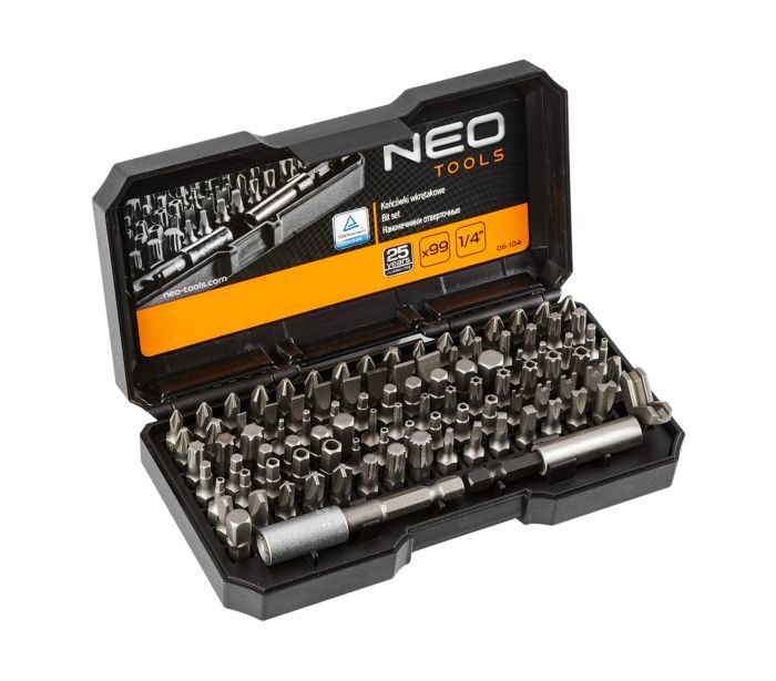 NEO TOOLS Set bitov z držalom, 99 kosov (1/4") NEO TOOLS Set bitov z držalom, 99 kosov (1/4")