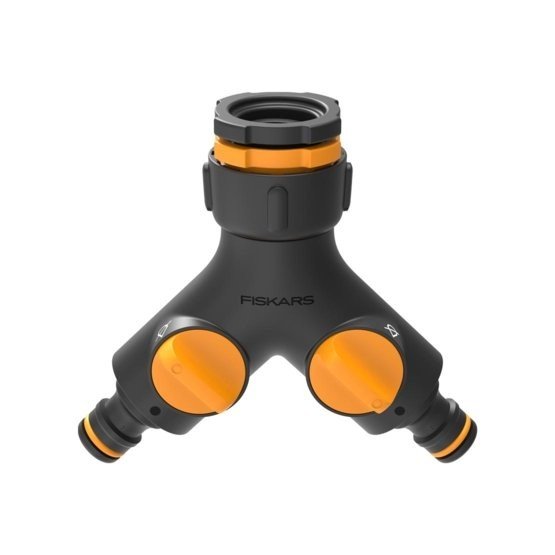 Fiskars Večnamenski priključek za pipo 2-v-1 z navoji 1/2", 3/4", 1"