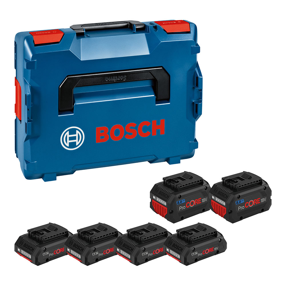 Bosch ProCORE18V akumulatorski paket 18V (4x 4.0Ah, 2x 8.0Ah) z L-Boxxom Bosch ProCORE18V akumulatorski paket 18V (4x 4.0Ah, 2x 8.0Ah) z L-Boxxom