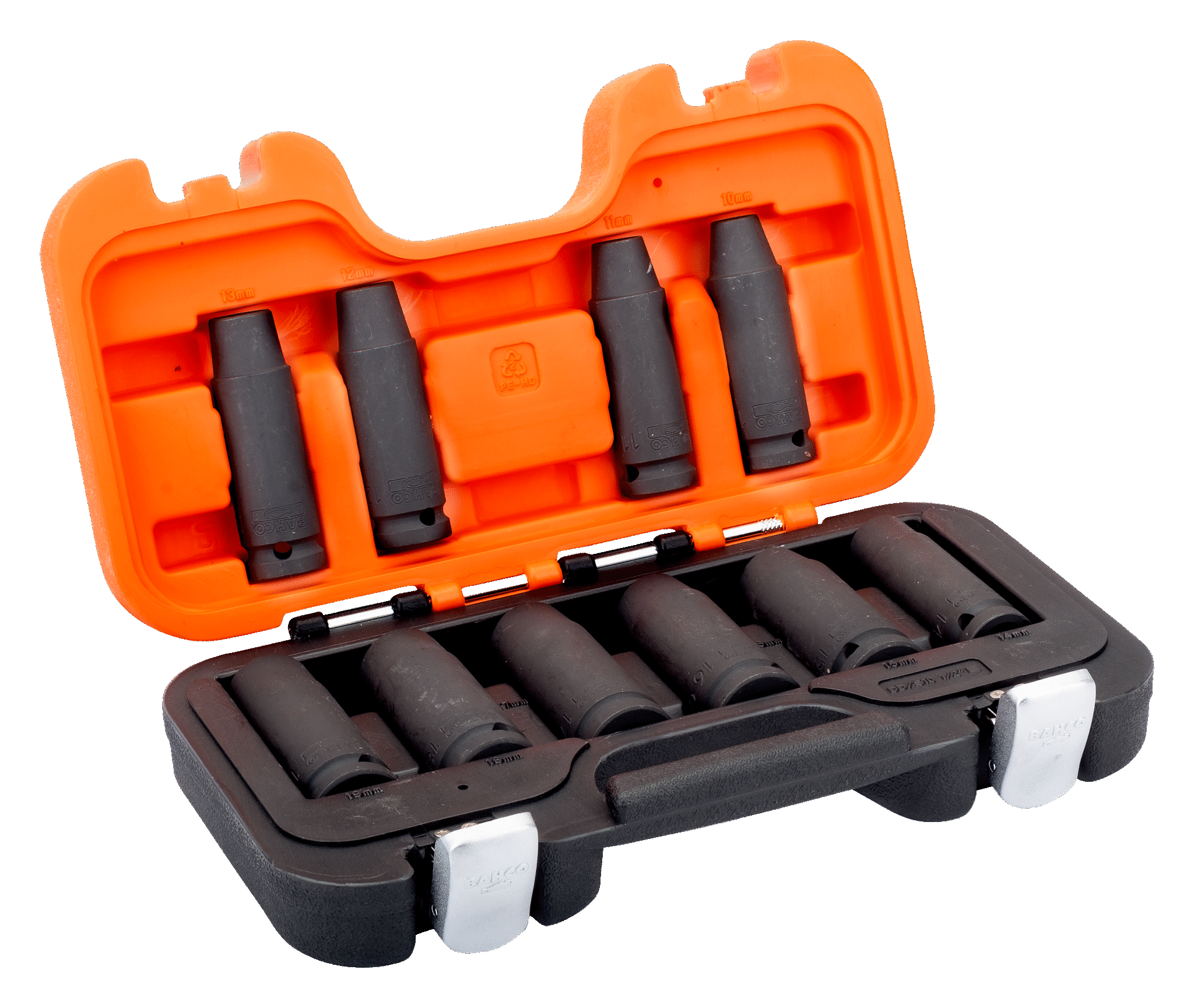 Bahco Set udarnih nasadnih ključev 1/2" dolgi, 10-19mm, 10-delni Bahco Set udarnih nasadnih ključev 1/2" dolgi, 10-19mm, 10-delni