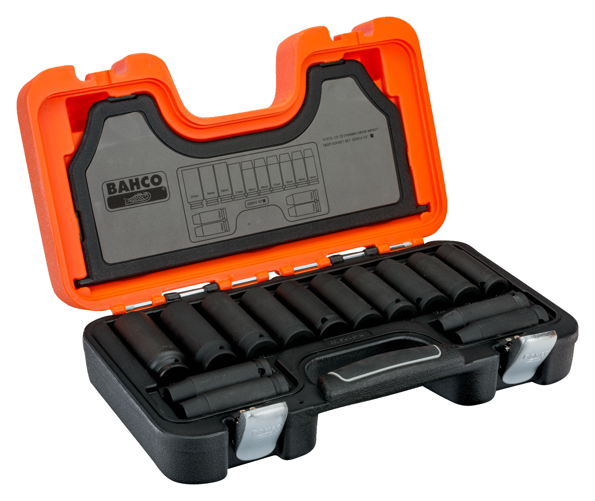 Bahco Komplet Udarnih Nasadnih Ključev 1/2" Dolgi, 10-27mm, 14 kosov Bahco Komplet Udarnih Nasadnih Ključev 1/2" Dolgi, 10-27mm, 14 kosov