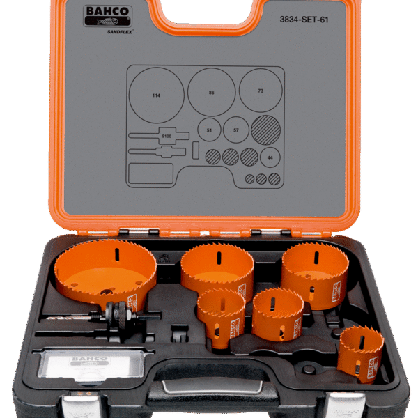 Bahco B-3834-SET-61 7-delni komplet bimetalnih kronskih žag za vodoinštalaterje