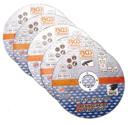BGS rezalna plošča za inox 125x1,0x22,2 mm (5 kosov)