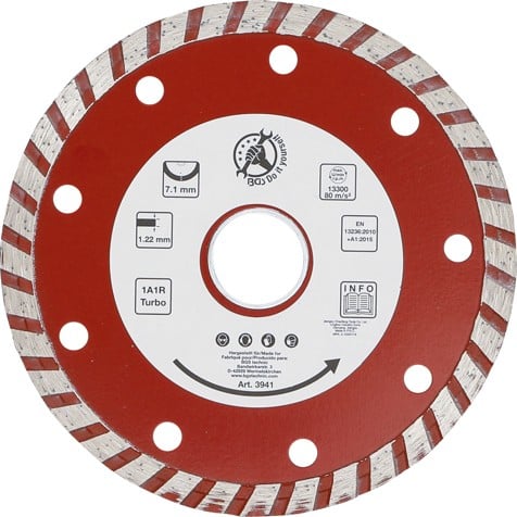 BGS Diamantna rezalna plošča 115 mm TURBO za gradbene materiale