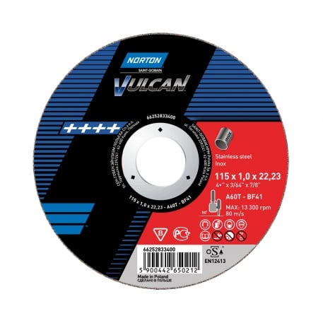 Norton rezna plošča VULCAN 115x1.6x22,23 za kovino in inox