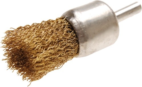 BGS žična ščetka za vrtalni stroj, medeninasta, Ø 25 mm, vpenjalno steblo 6 mm
