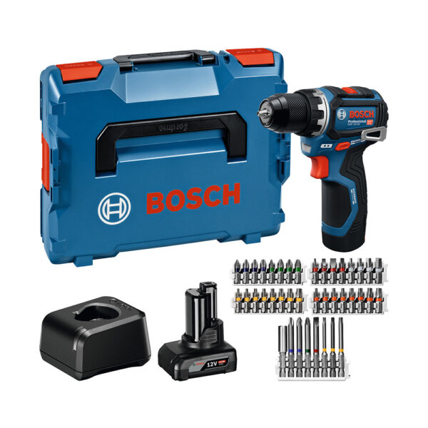 Bosch Akumulatorski vrtalni vijačnik GSR 12V-32, 12V, 50 Nm, Set 2x baterija in 40-delni pribor