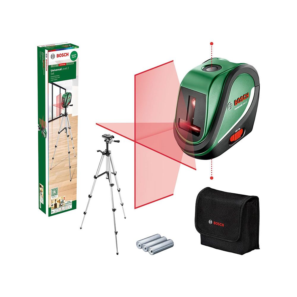 PLAVI BOSCH UniversalLevel 2 Set križni laser z vertikalnimi točkami PLAVI BOSCH UniversalLevel 2 Set križni laser z vertikalnimi točkami