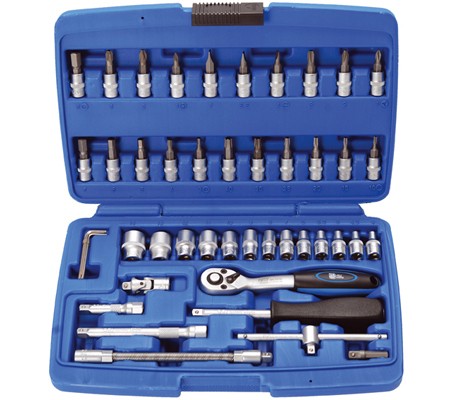 BGS Komplet nasadnih ključev in vijačnih nastavkov 1/4", 4-13mm, 46-delni BGS Komplet nasadnih ključev in vijačnih nastavkov 1/4", 4-13mm, 46-delni