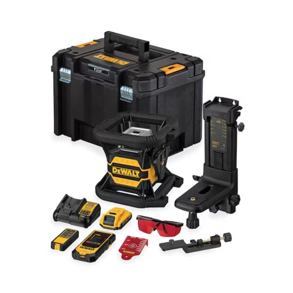 DeWalt DCE080D1RS 18V Rotacijski laser z rdečim žarkom, 2 Ah akumulatorjem in kovčkom